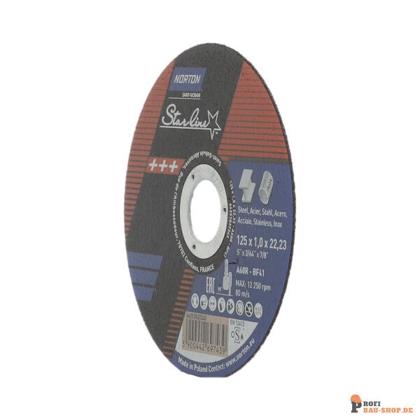 nortonschleifmittel/NORTON_schleifmittel_66252837245 Norton Starline Ultra Thing Cutting Disc 125x1x22.2 GRIT 60_133740